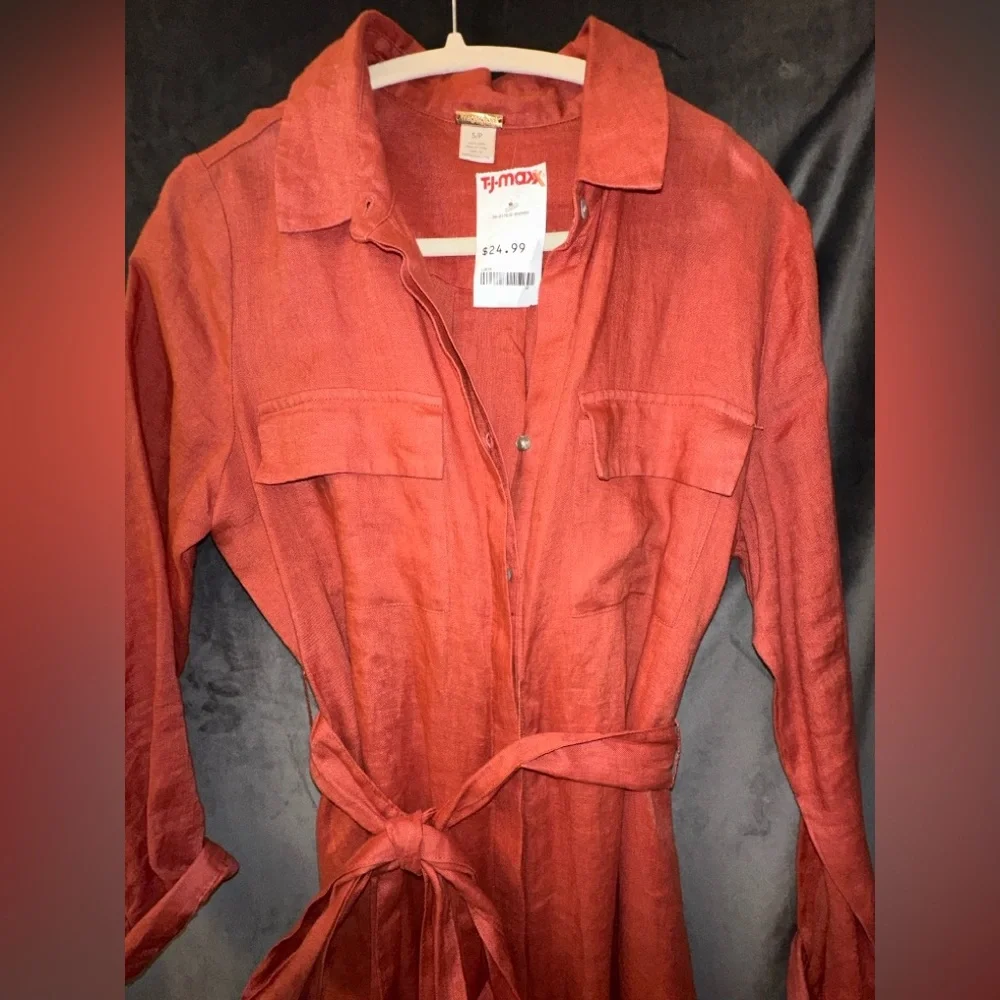 Magaschoni Terracotta Long Sleeve Dress - Picture 6 of 6